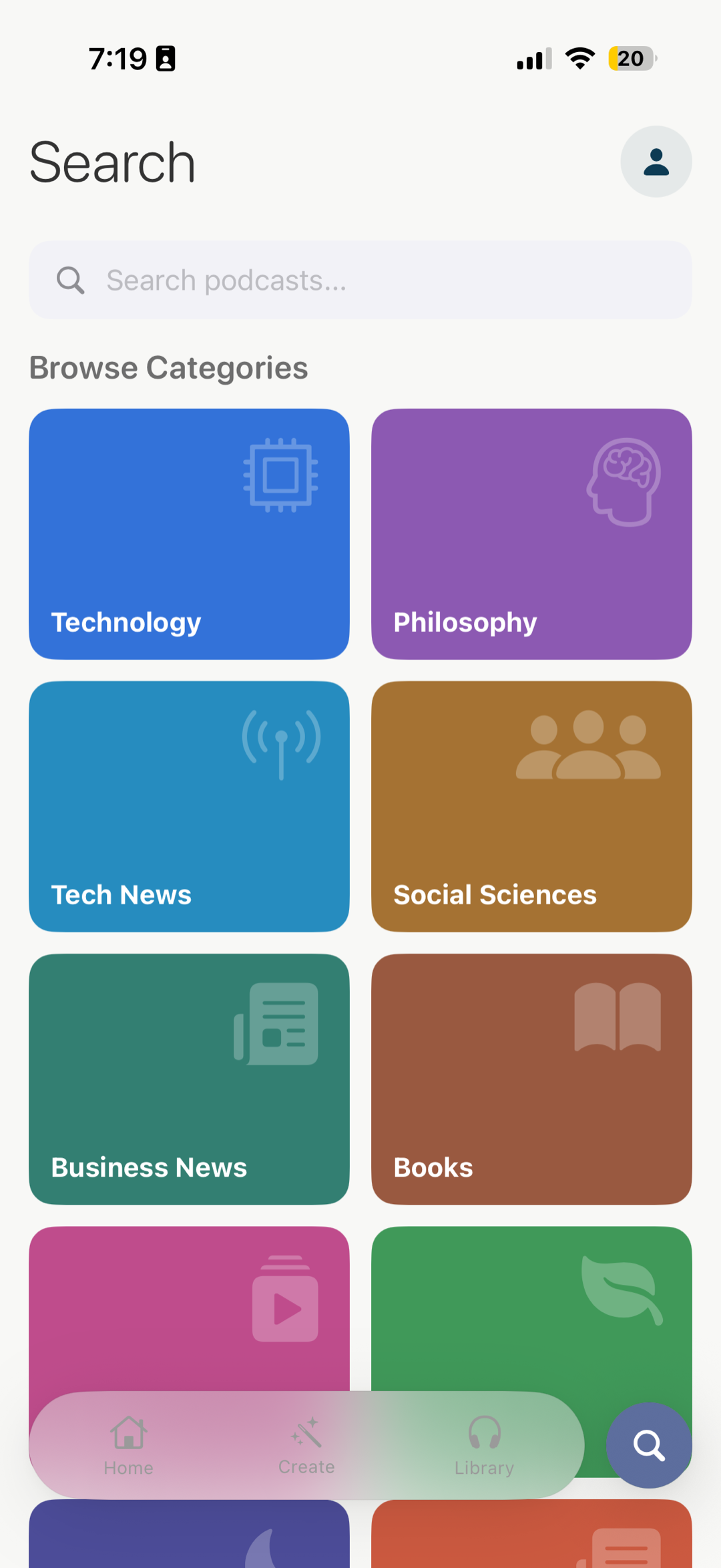 Search — browse by category.